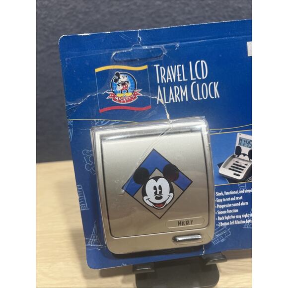 Disney Mickey Mouse Flip Up Travel LCD Alarm Clock New Mickeys World - Picture 3 of 3